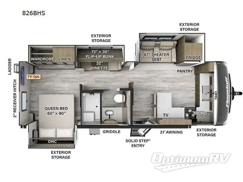2024 Forest River Flagstaff Classic 826BHS Floorplan Photo