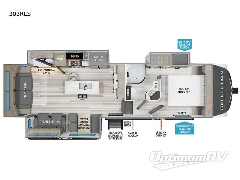 2025 Grand Design Reflection 303RLS Floorplan Photo