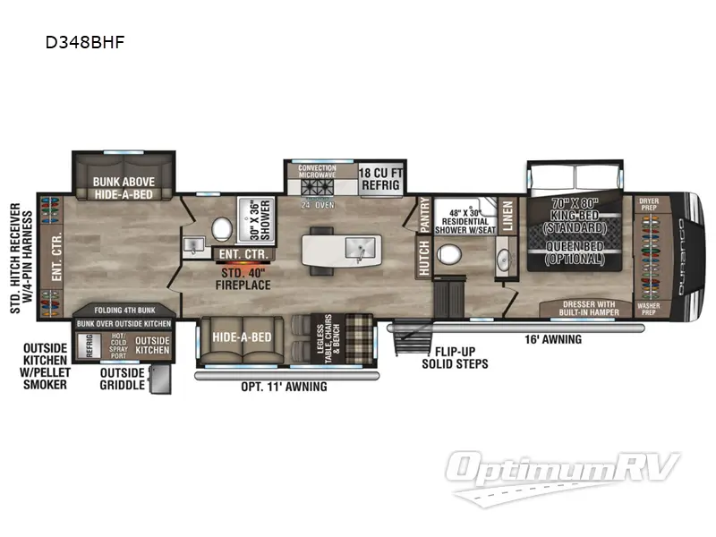 2025 KZ Durango D348BHF Floorplan Photo