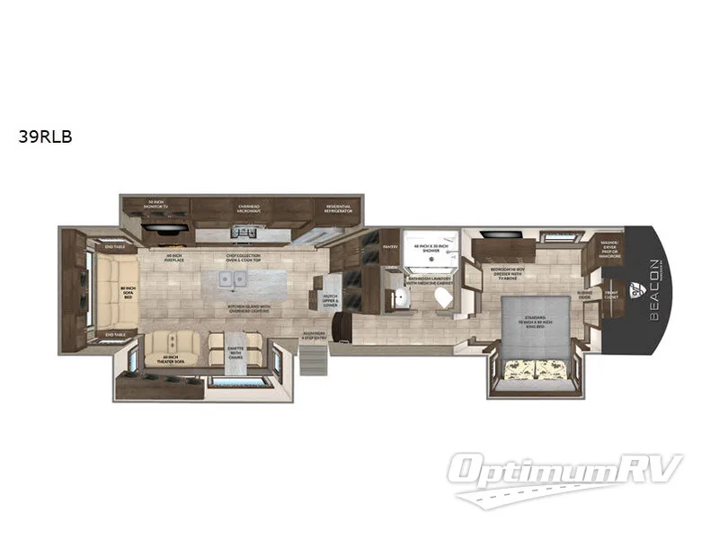 2019 VanLeigh Beacon 39RLB RV Floorplan Photo