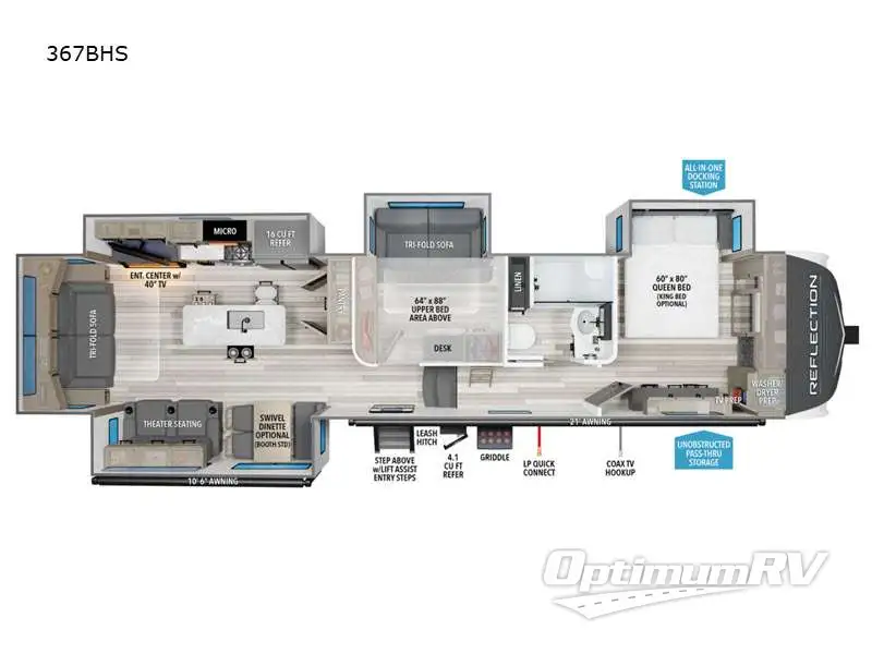 2025 Grand Design Reflection 367BHS Floorplan Photo