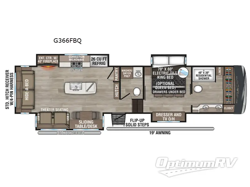 2025 KZ Durango Gold G366FBQ RV Floorplan Photo