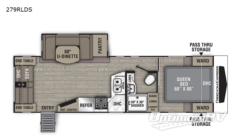 2020 Coachmen Freedom Express Ultra Lite 279RLDS Floorplan Photo