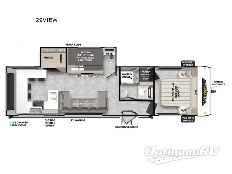 2024 Forest River Wildwood 29VIEW Floorplan Photo