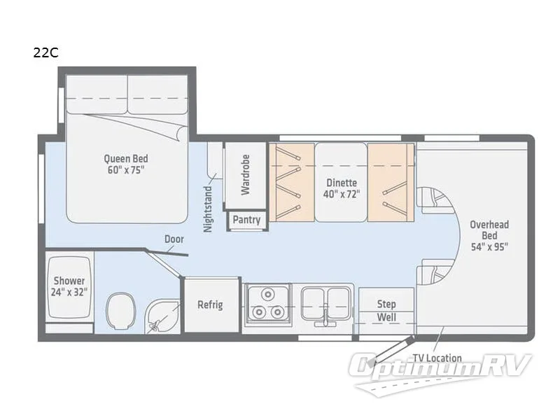 2019 Winnebago Outlook 22C RV Floorplan Photo