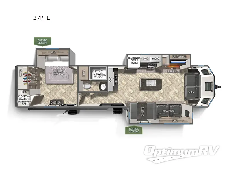 2023 Palomino Puma Destination 37PFL RV Floorplan Photo