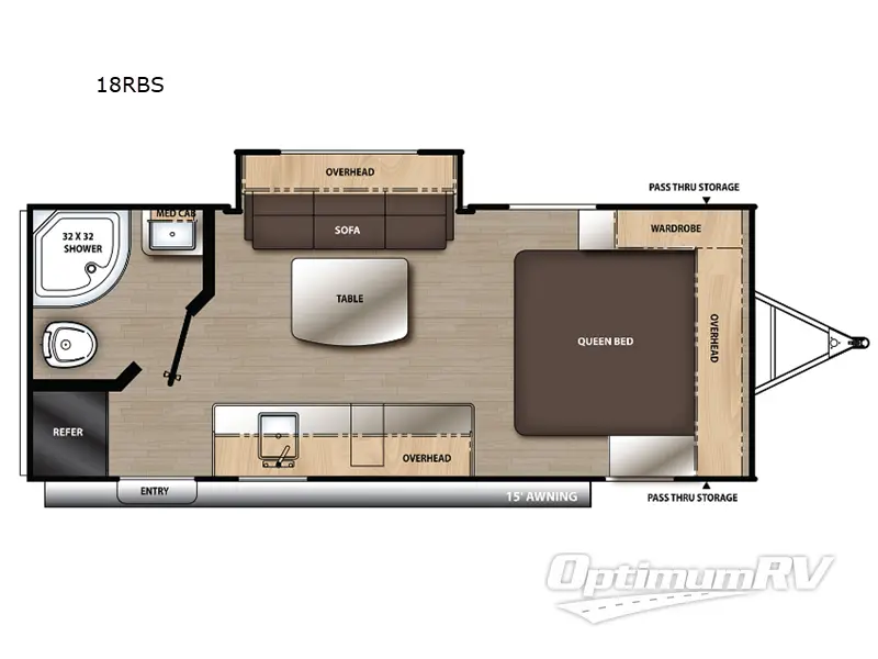 2024 Forest River Aurora 18RBS Floorplan Photo