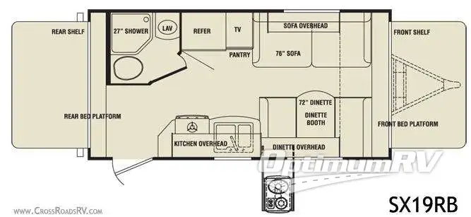 2010 CrossRoads Sunset Trail SX19RB Floorplan Photo