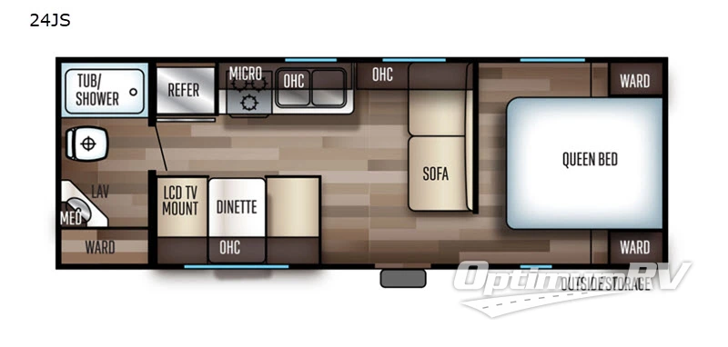 2019 Forest River Cherokee Grey Wolf 24JS RV Floorplan Photo