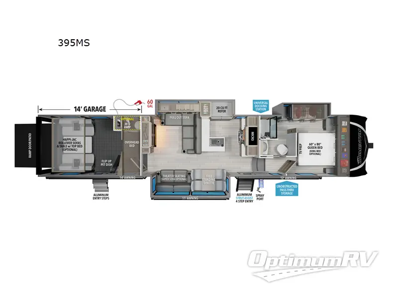 2024 Grand Design Momentum M-Class 395MS Floorplan Photo