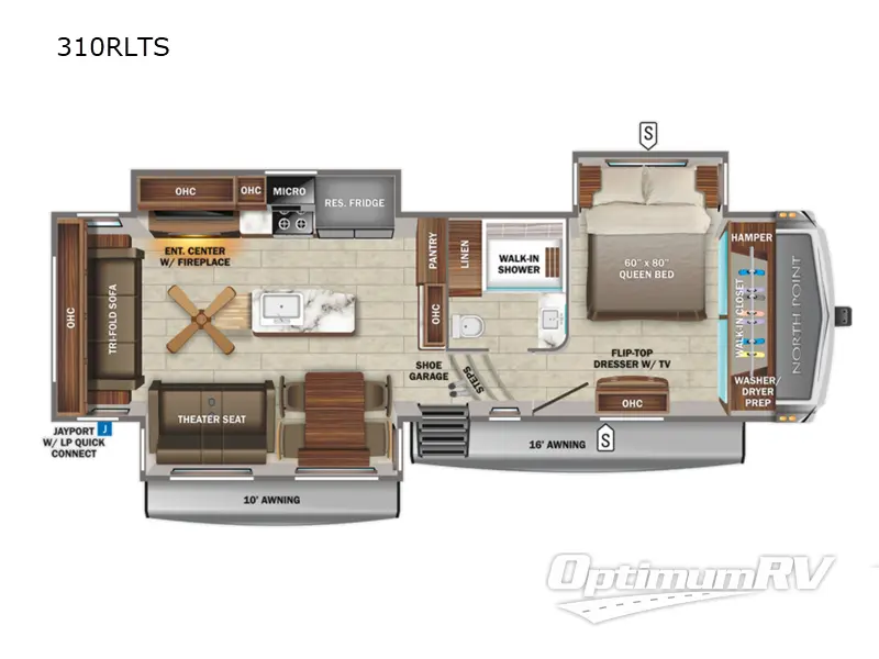2021 Jayco North Point 310RLTS Floorplan Photo