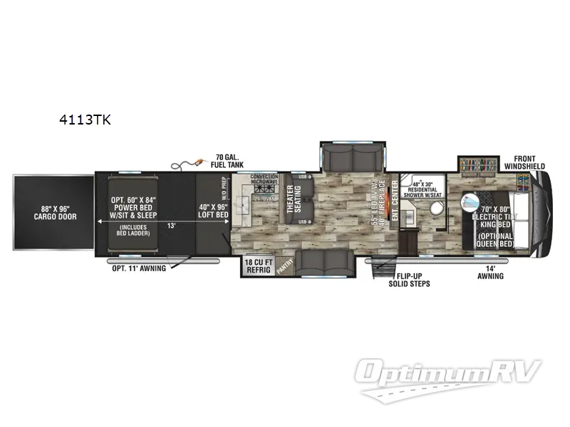 2022 KZ Venom 4113TK Floorplan Photo
