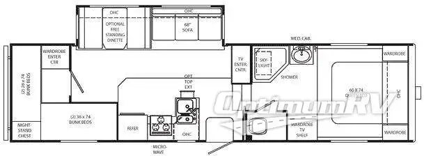 2008 Holiday Rambler Savoy LX 31 BHS Floorplan Photo