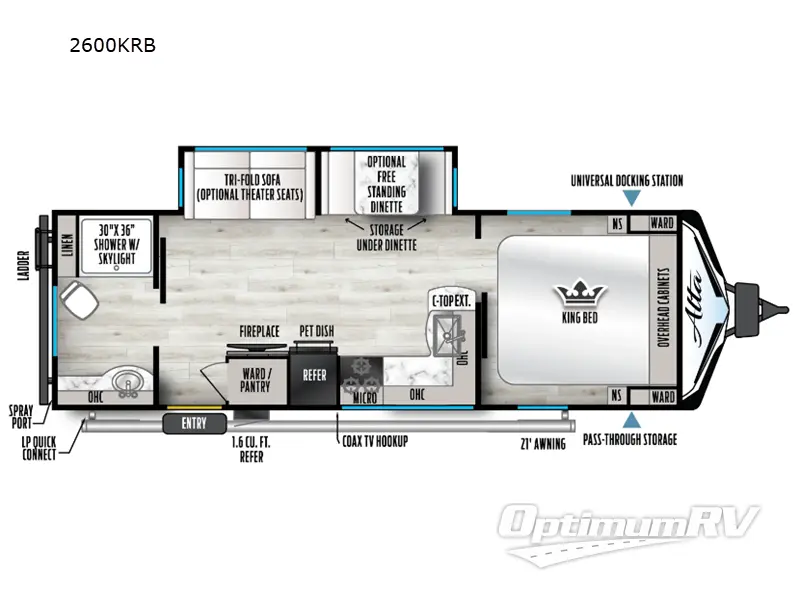 2025 East To West Alta 2600KRB Floorplan Photo