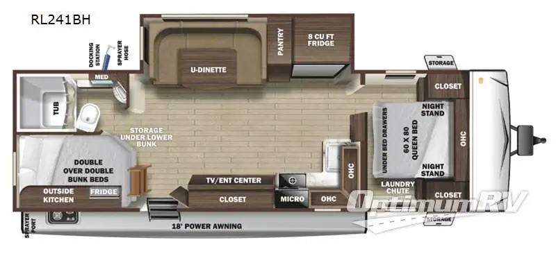 2021 Highland Ridge Range Lite RL241BH Floorplan Photo