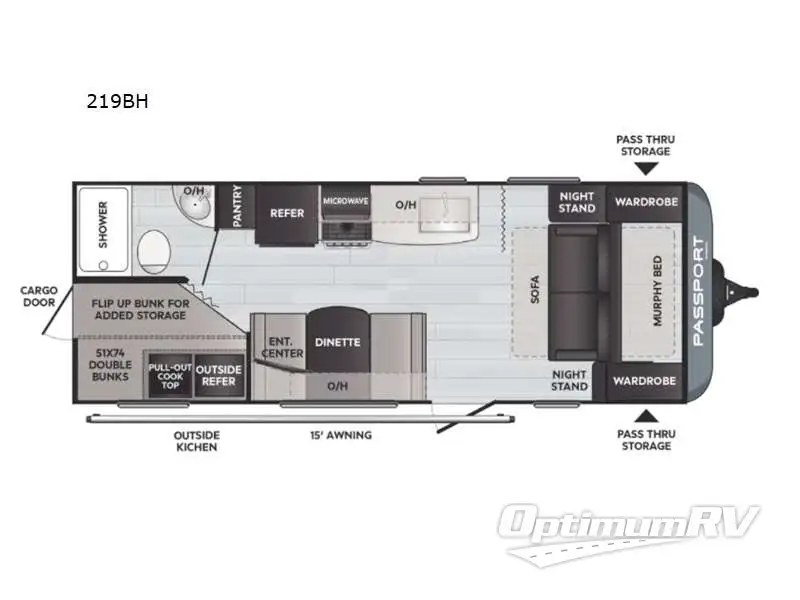 2021 Keystone Passport SL 219BH Floorplan Photo