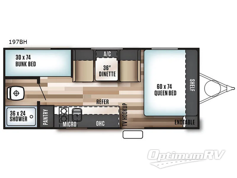 2018 Forest River Salem 197BH Floorplan Photo