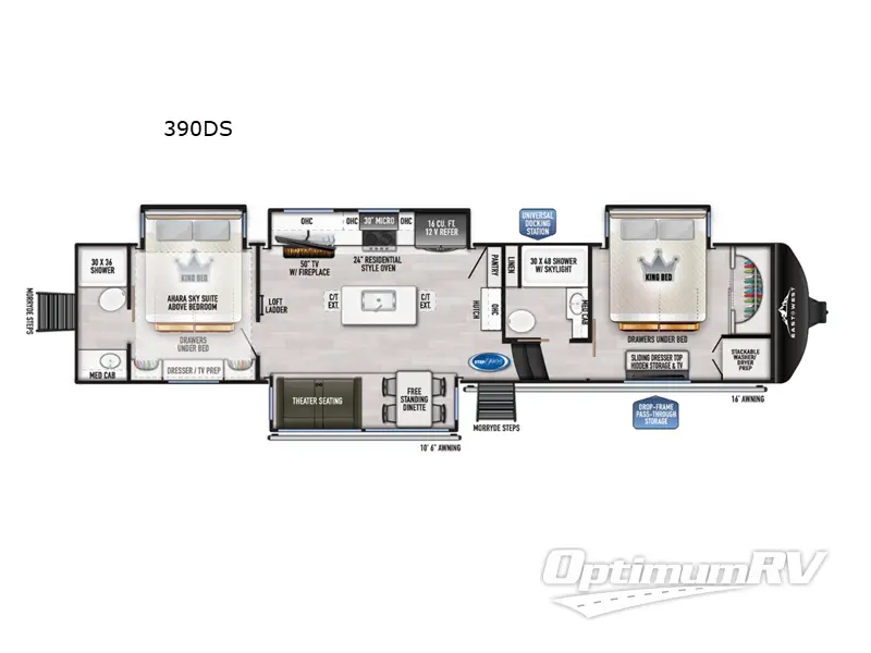 2025 East To West Ahara 390DS Floorplan Photo