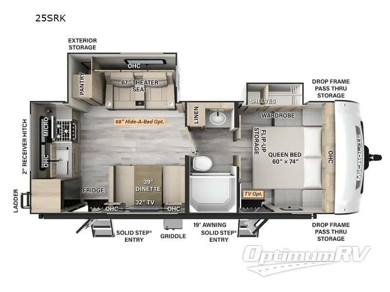 2025 Forest River Flagstaff Micro Lite 25SRK Floorplan Photo
