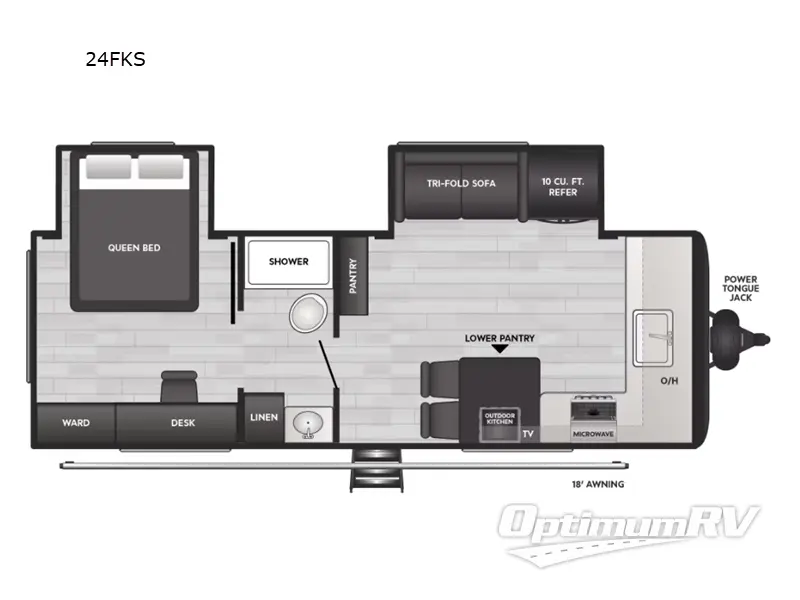 2025 Keystone Hideout 24FKS Floorplan Photo