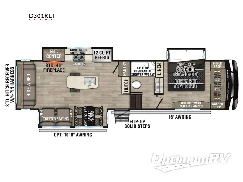 2023 KZ Durango D301RLT Floorplan Photo