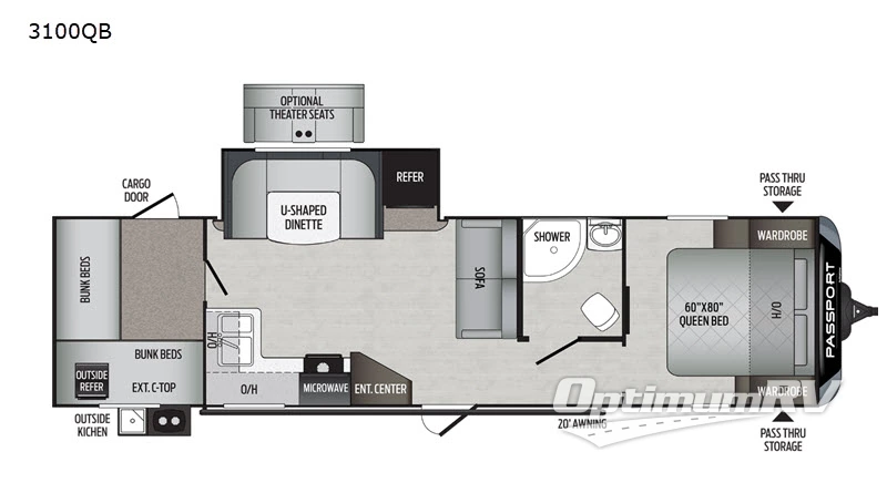 2020 Keystone Passport 3100QB GT Series Floorplan Photo
