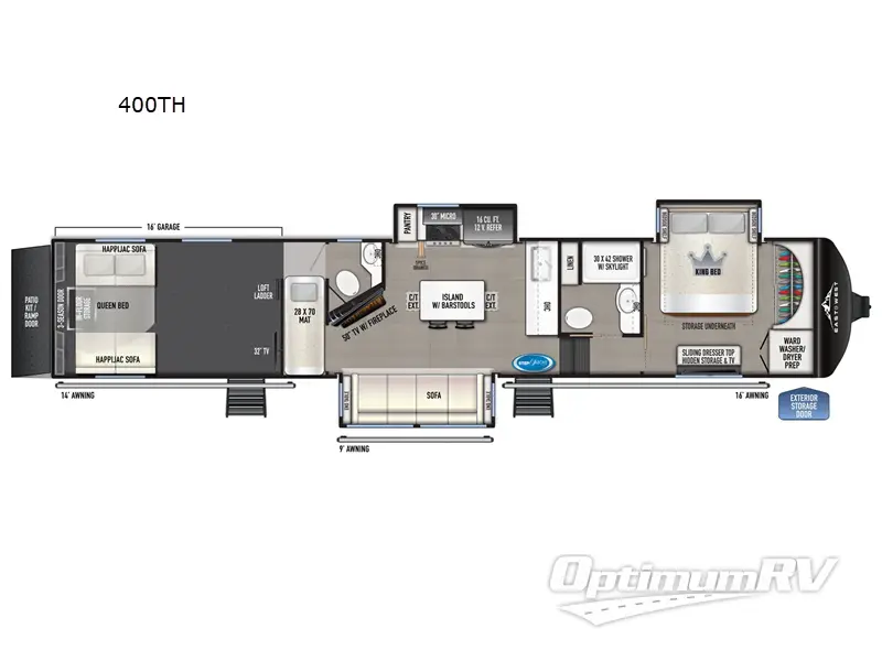 2025 East To West Takoda 400TH Floorplan Photo