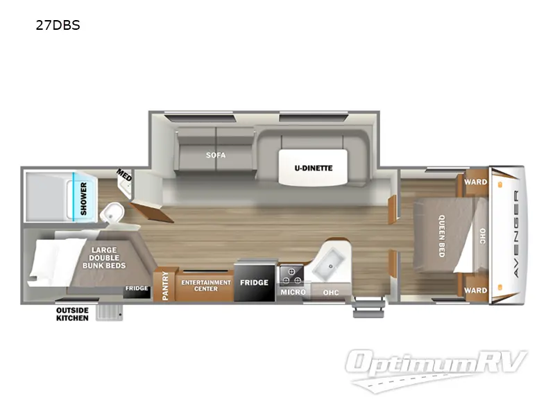 2022 Prime Time Avenger 27DBS Floorplan Photo