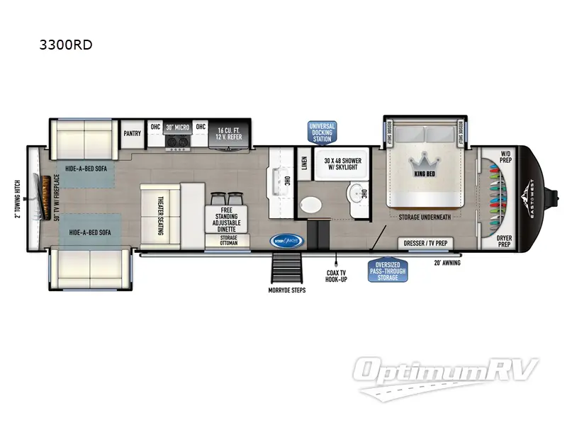 2024 Forest River Blackthorn 3300RD Floorplan Photo