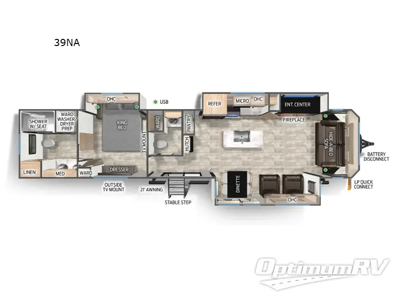 2025 Forest River Cherokee Timberwolf 39NA Floorplan Photo