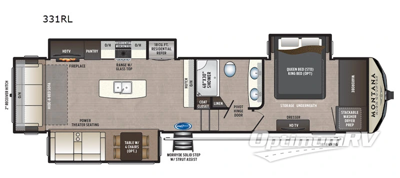 2019 Keystone Montana High Country 331RL Floorplan Photo