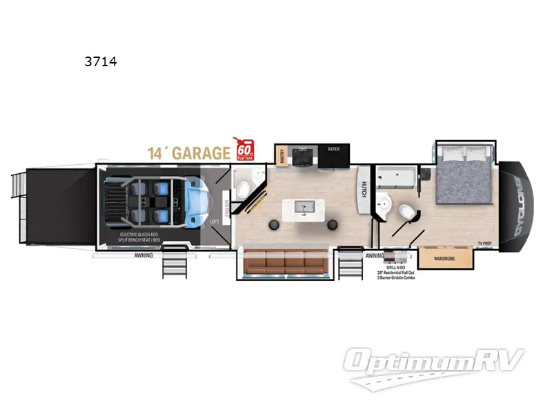 2025 Heartland Cyclone 3714 Floorplan Photo