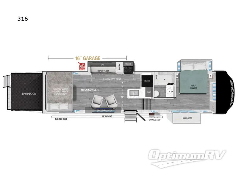 2024 Heartland Torque 316 Floorplan Photo