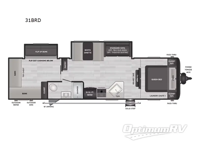 2025 Keystone Hideout 31BRD Floorplan Photo