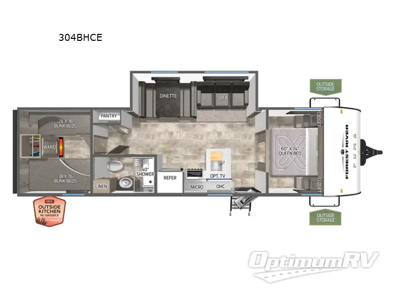 2025 Palomino Puma Camping Edition 304BHCE Floorplan Photo