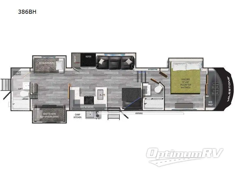 2023 Heartland Milestone 386BH Floorplan Photo