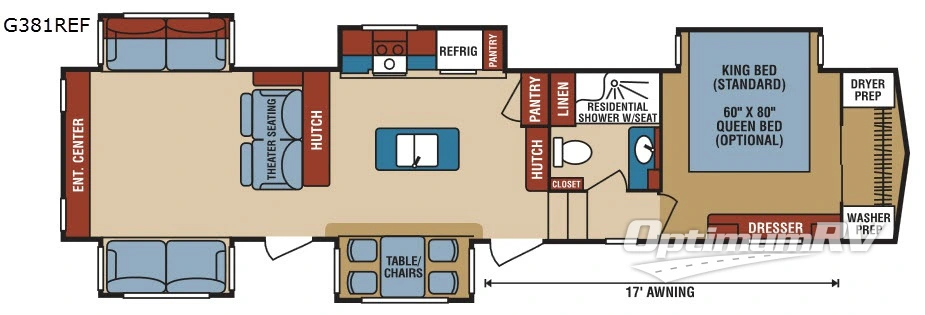 2017 KZ Durango G381REF Floorplan Photo