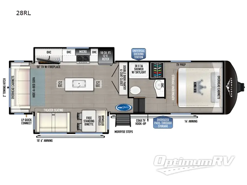 2025 East To West Tandara 28RL Floorplan Photo