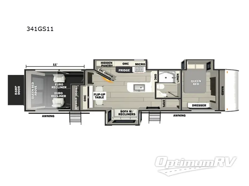 2025 Forest River Vengeance Rogue Armored 341GS11 Floorplan Photo