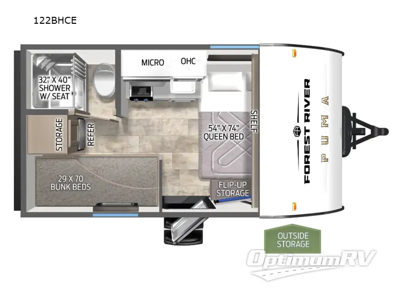 2025 Palomino Puma Camping Edition 122BHCE Floorplan Photo