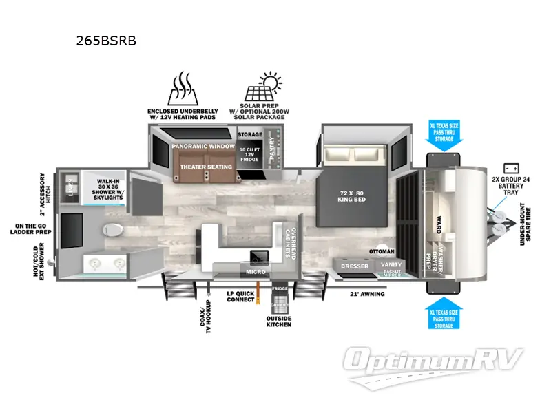 2025 Forest River Salem Hemisphere 265BSRB Floorplan Photo