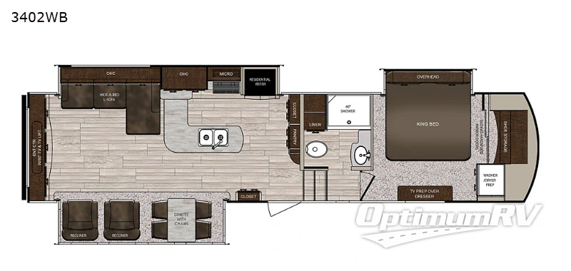 2019 Prime Time Sanibel 3402WB Floorplan Photo