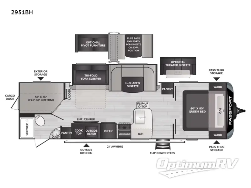 2022 Keystone Passport GT 2951BH Floorplan Photo