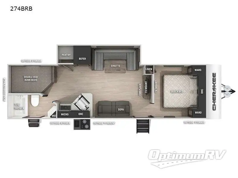 2022 Forest River Cherokee 274BRB Floorplan Photo