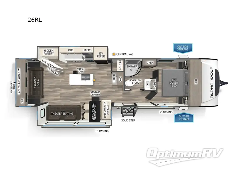 2025 Forest River Cherokee Alpha Wolf 26RL Floorplan Photo