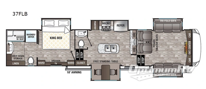 2020 Forest River Cedar Creek Silverback 37FLB Floorplan Photo