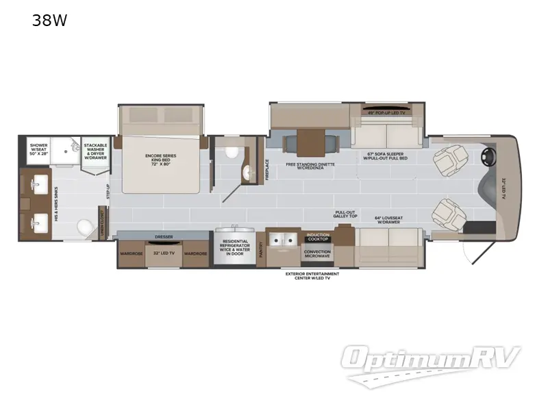 2022 Holiday Rambler Endeavor 38K RV Floorplan Photo