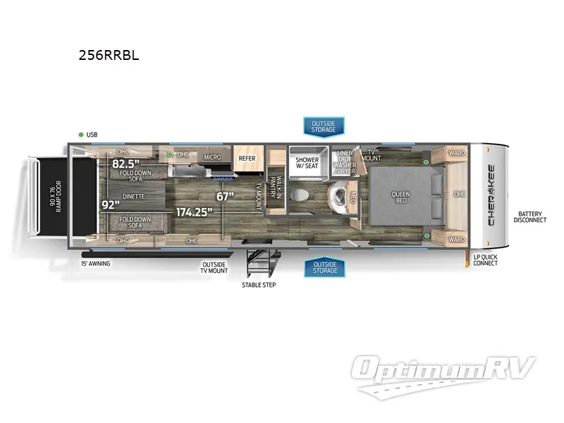 2025 Forest River Cherokee Black Label 256RRBL Floorplan Photo