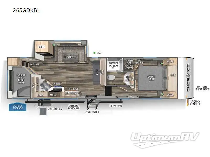 2025 Forest River Cherokee Black Label 265GDKBL Floorplan Photo