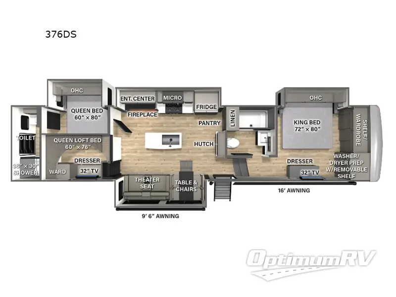 2025 Palomino Columbus 376DS Floorplan Photo
